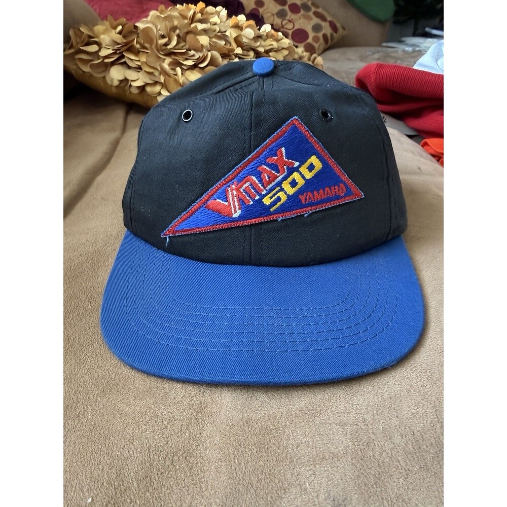 Vintage 90’s Yamaha VMAX 500 Snowmobile Hat Black Snapback Made in USA